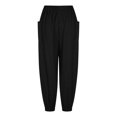 thumbnail image 6 of Gaecuw Palazzo Pants for Women Relaxed Fit Long Pants Pull On Lounge Trousers Sweatpants Casual Loose Baggy Yoga Pants Mid Waisted Summer Ankle Length Workout Pants with Pockets Solid Athletic Pants, 6 of 9