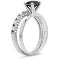 thumbnail image 2 of beryl_creation 1.12 Ct Round Cut Black & White Diamond Wedding Solitaire Bridal Ring Set 14K White Gold Plated 925 Sterling Silver For Women's -4.5, 2 of 3