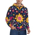thumbnail image 2 of Kdxio Cinco De Mayo Floral Print Mens Casual Hooded Collar Drawstring Hoodies Pullover Sweatshirts Casual Long Sleeve Shirts-3X-Large, 2 of 7