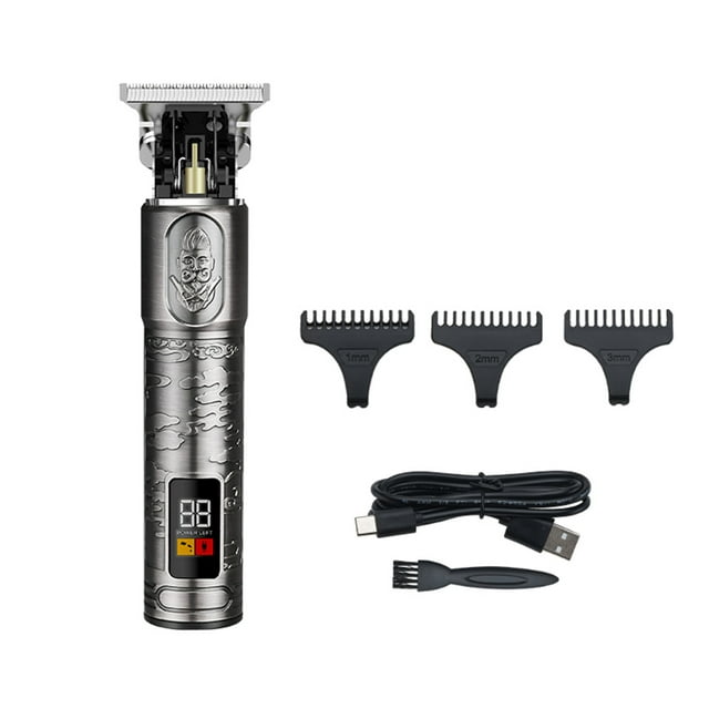 USB Electric Hair Barber LCD Display Hair Clippers Beard Trimmer Household Hair Trimmer Set Salon Haircut Machine IPX4 Waterproof USB Charging with 3 Clipping Brushes