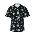 thumbnail image 2 of Yiaed Daisies Flowers Print Hawaiian Shirt for Men Short Sleeve Button Down Shirts Beach Shirts for Men-3X-Large, 2 of 5