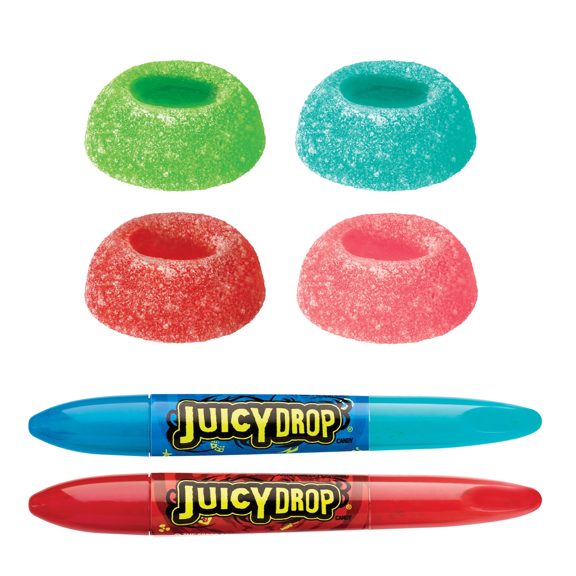 Juicy Drop Gummy Candy, Sweet Gummies & Sour Gel Pen, Assorted Flavors, 16 Count