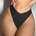 thumbnail image 2 of Sopiago Bikini Bottom for Women V Cut High Waisted Swimsuit Bottom High Leg Cut Bathing Suit Bottoms for Women Black,L, 2 of 7