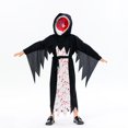 thumbnail image 3 of GYRATEDREAM Halloween Costumes for Boys Grim Reaper Costume Kids Set Scary Ghost Cosplay Outfit Halloween Party Dress up for 10-12Y Black, 3 of 6