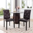 thumbnail image 5 of VECELO Dining Chairs Set of 4, Mid-Century Upholstered PU Leather Dining Chairs for Home Kitchen, Leather Coffee, 5 of 10