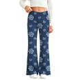 thumbnail image 3 of MuXiKeJi Clothes Girls Jeans Pants Cute Print Elastic Waist Wide Leg Flared Denim Pants Regular Fit Long Casual Bottoms Girls Jeans, 3 of 8