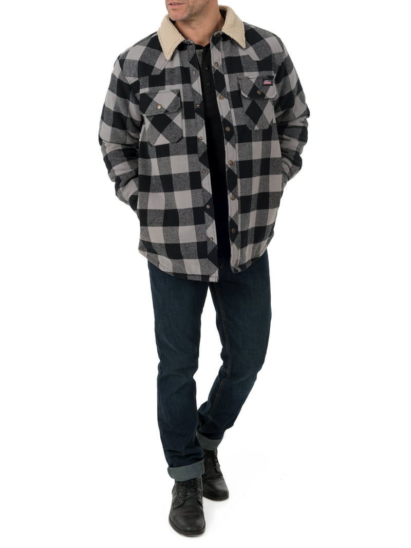 Genuine Dickies Men's Buffalo Twill Overshirt with Sherpa Collar