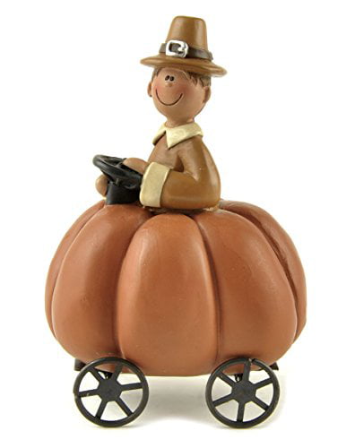 Set of two small pilgrims with pumpkins New by Blossom Bucket #12425 