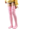 thumbnail image 1 of Minnieouse 1 par de medias para mujer, hilo de Color sólido, calentador de pies cálido para invierno, , vestidor, bota decorativa para niña, Medias Rosado, 1 of 6