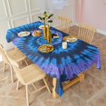 thumbnail image 3 of Blue Tie Dye Pattern Rectangle Tablecloth 60"x102",Waterproof Polyester Rectangle Table Cloth, Wipeable Spillproof Polyester Tablecloth for Dining, Camping, Indoor and Outdoor, 3 of 6