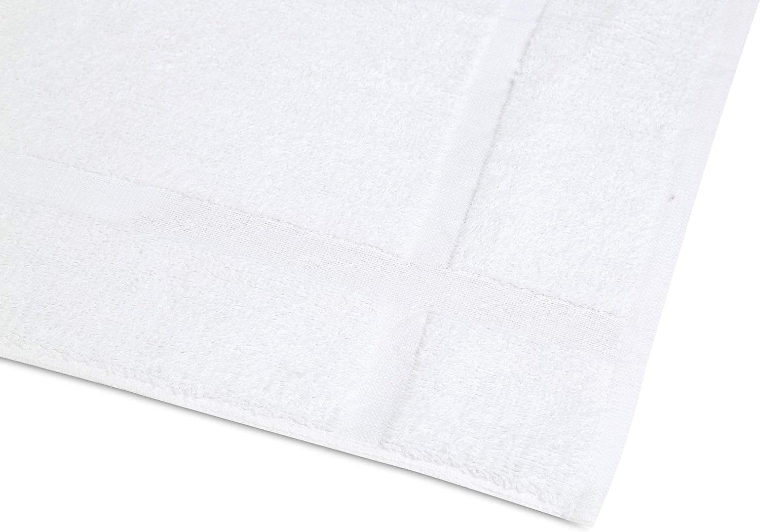 12 Pack White Bath Mat Towels 20x30 Inches (Not a Bathroom Rug)- Cotton Blend Washable Economy Hotel Bath Mats
