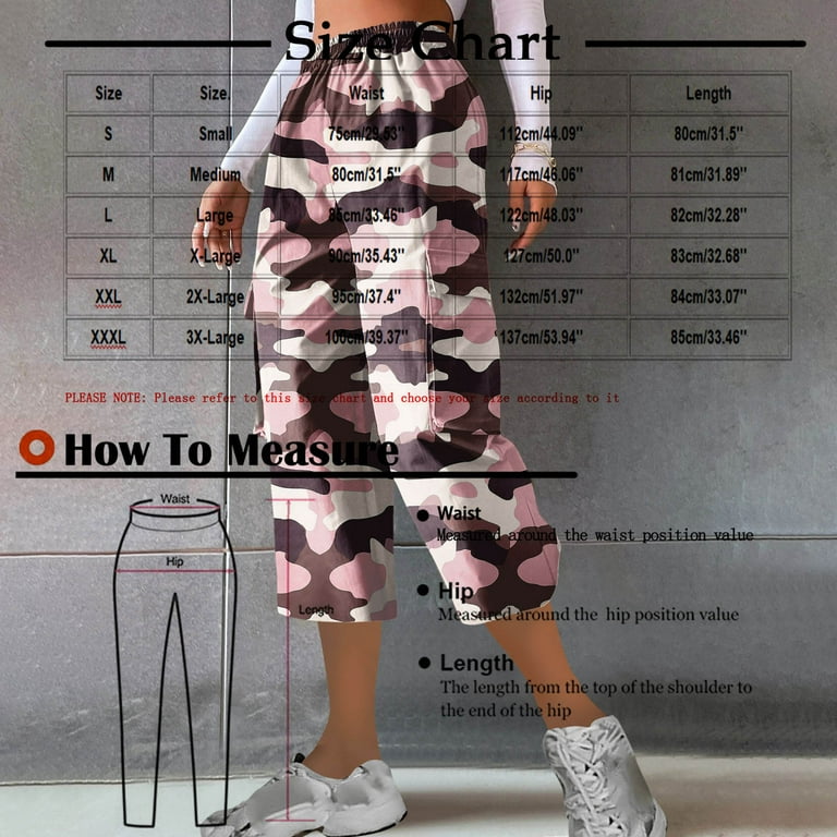 Tdoqot Camo Capri Pants for Women- Casual Straight Leg Drawstring