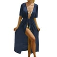 thumbnail image 6 of Swim Suit Cover Up Beach Coverups for Women 2025 Women's Lightweight Beach Cover Up with Split Design and Tie Waist for Stylish Swimwear, 6 of 6