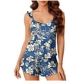 thumbnail image 2 of Uootdi Summer Sets for Women Jungle Floral Pattern Sleeveless Cami Blouse Drawstring Waist Casual Shorts Travel Loungewear Sets, 2 of 6