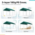 thumbnail image 2 of ADVANCE OUTDOOR 10x15 ft Carports Heavy Duty Car Canopy Garage Party Tent Boat Shelter, Adjustable Height from 9.5 ft to 11 ft, Green, 2 of 7