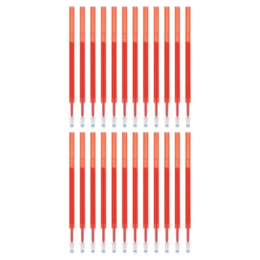 Uxcell Erasable Gel Pen Refills, 24 Pcs Gel Ink Pens Refills Press Click Pen Fine Point 0.5mm, Red