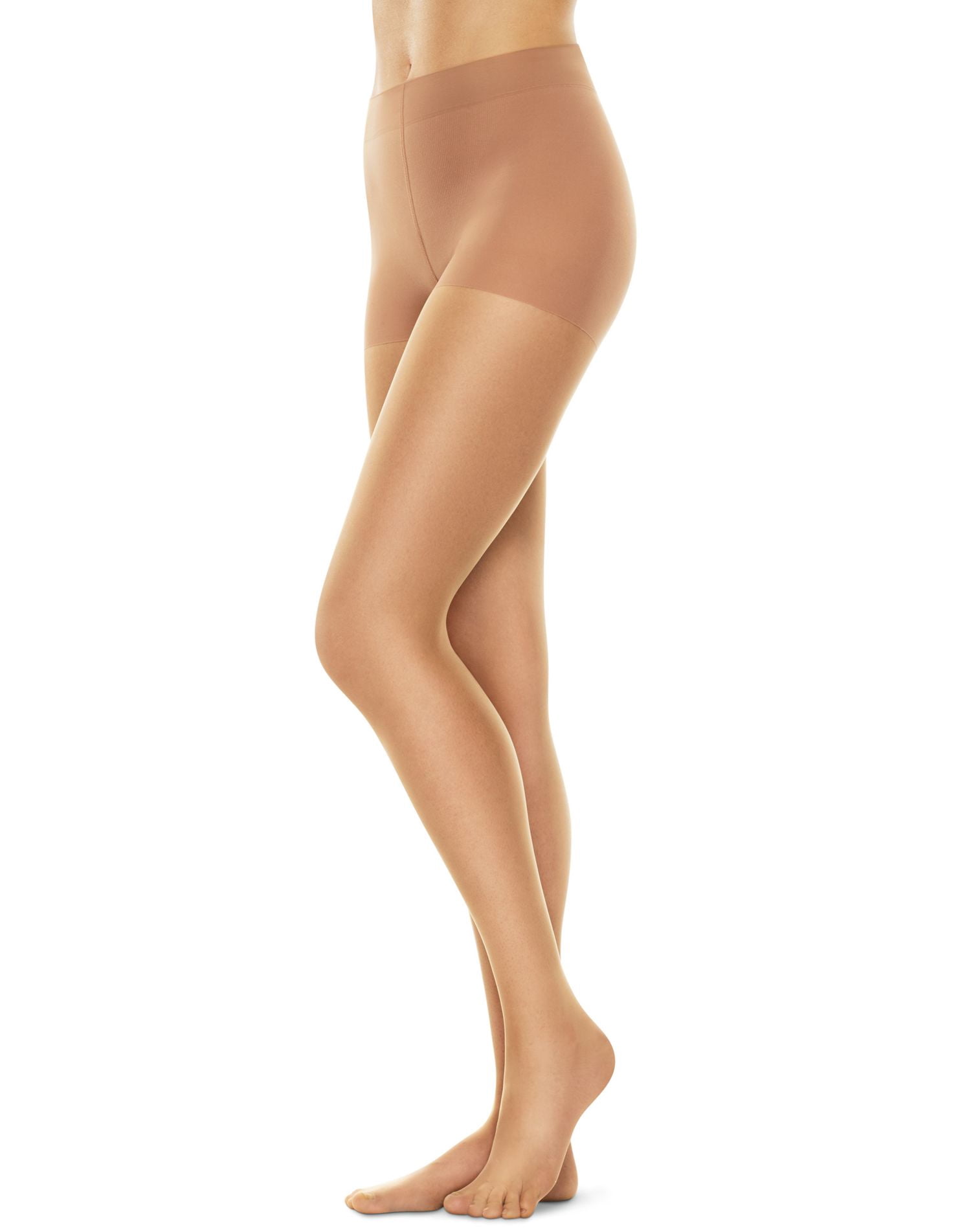 Hanes Womens Perfect Nudes Run Resistant Tummy Control Girl Short Hosiery, 1/2X