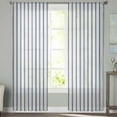 thumbnail image 2 of Navy Blue Striped Semi Sheer Curtains 108 Inch Length 2 Panels Set, Navy Blue White Stripes Farmhouse Sheer Kitchen Curtain Privacy Voile Window Curtain for Living Room Bedroom Rod Pocket Drapes, 2 of 7