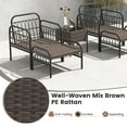 thumbnail image 4 of Costway 5 PCS Patio Conversation Set Outdoor Wicker Chair Set with Ottomans & Coffee Table, 4 of 10