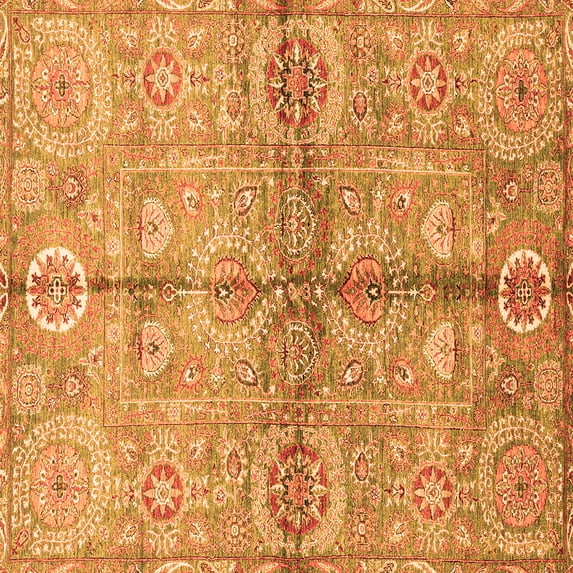 Ahgly Company Indoor Square Oriental Orange Traditional Area Rugs, 5' Square