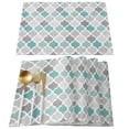 thumbnail image 2 of Turquoise Grey Geometric Moroccan Retro Table Runner Home Wedding Table Mat Centerpieces Decoration Party Dining Long Tablecloth, 2 of 6