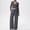 Suit-320Dark Gray, variant on Two Piece Sets for Women V-Neck Wrap Crop Top & Wide Leg Pants Lounge Sets Tie Knot Long Sleeve Flowy Yoga Dance Casual Matching Outfits