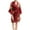 Burgundy, variant on Women's Short Bathrobe Bride Kimono Robe Floral Lightweight Soft Summer Satin Luxury Sleepwear Coral Small-X-Large