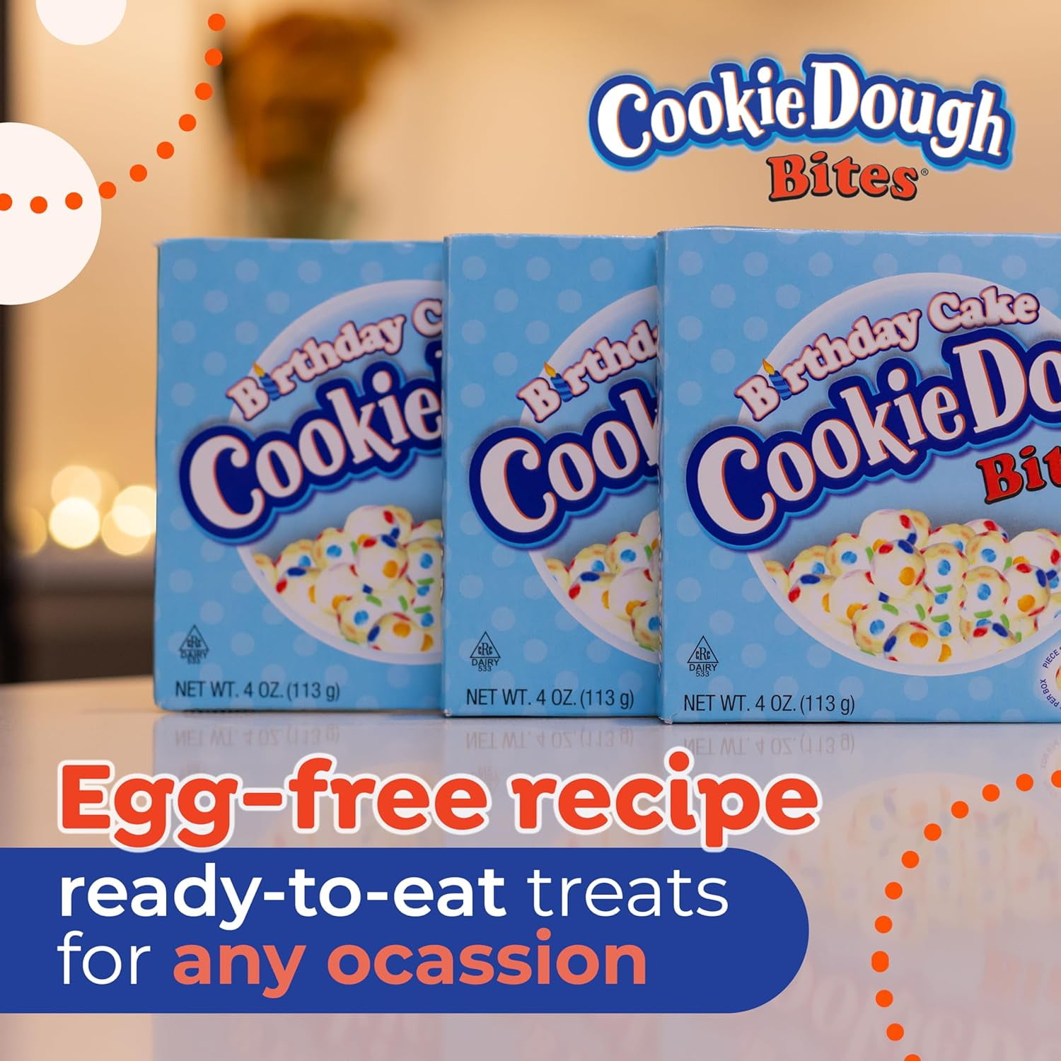 Cookie Dough Bites Candy Birthday Cake 12 boxes 37.2 ounce