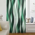 thumbnail image 6 of Green Striped Ombre Sheer Curtains 96 Inches Long, Modern Green Moire Geometric Light Filering Curtains, Privacy Drapes Simi Floor to Veiling Curtain for Living Room Bedroom Large Window Treatment, 6 of 9