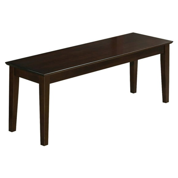 Capri bench with wood seat in Cappuccino