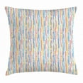 thumbnail image 1 of Abstract Throw Pillow Cushion Cover, Colorful Modern Artwork with Vertical Stripes and Dashed Lines on White Background, Decorative Square Accent Pillow Case, 16 X 16 Inches, Multicolor, by Ambesonne, 1 of 2
