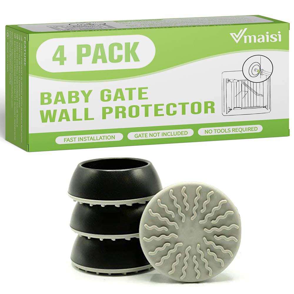 4 Pack Guard Black Baby Gates Wall Pads Safety Indoor Gate Protector New 