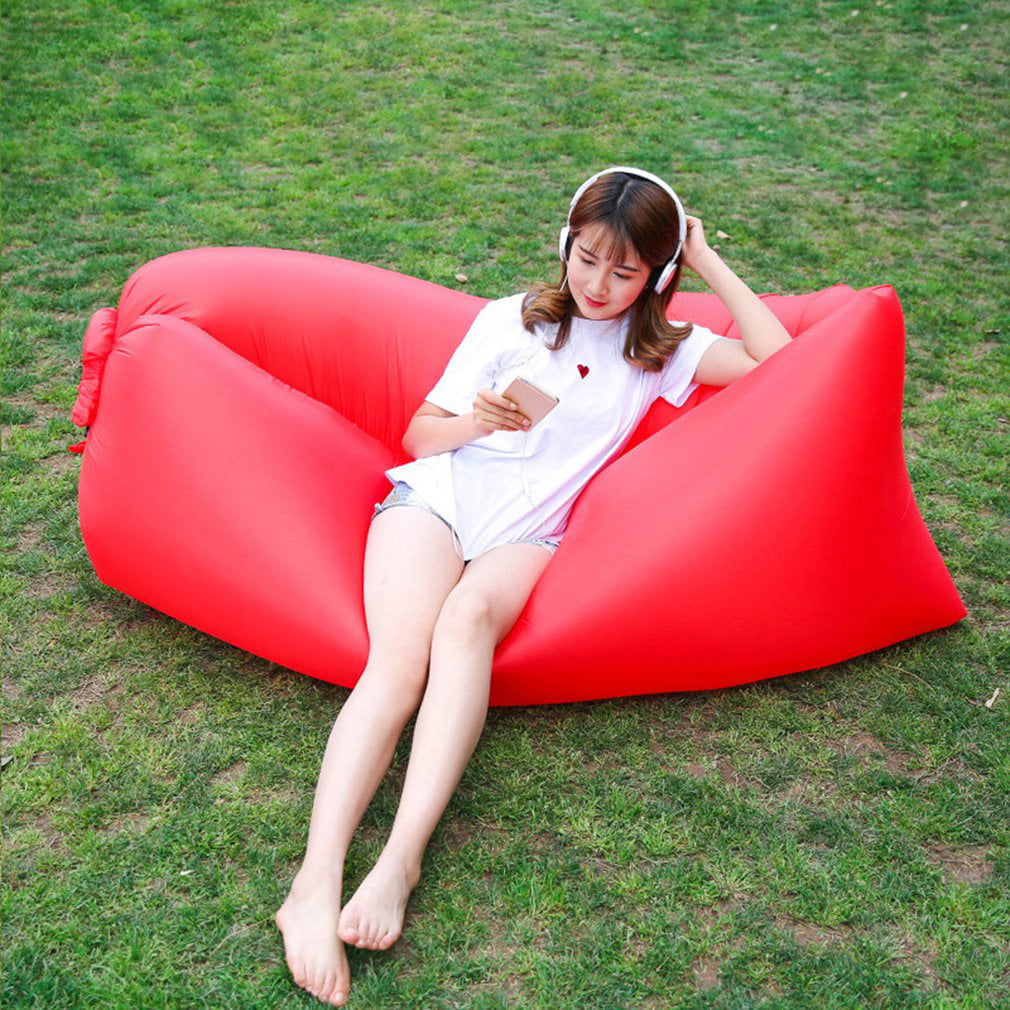 Details about    Red Inflatable Lounger Air Sofa Perfect for Beach Chair Camping Chairs or red 