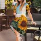 thumbnail image 3 of Balery Sunlit Sunflower Field Vestidos sueltos de manga corta para mujer, vestidos de verano 2025, vestidos casuales de corte A con vuelo., 3 of 6