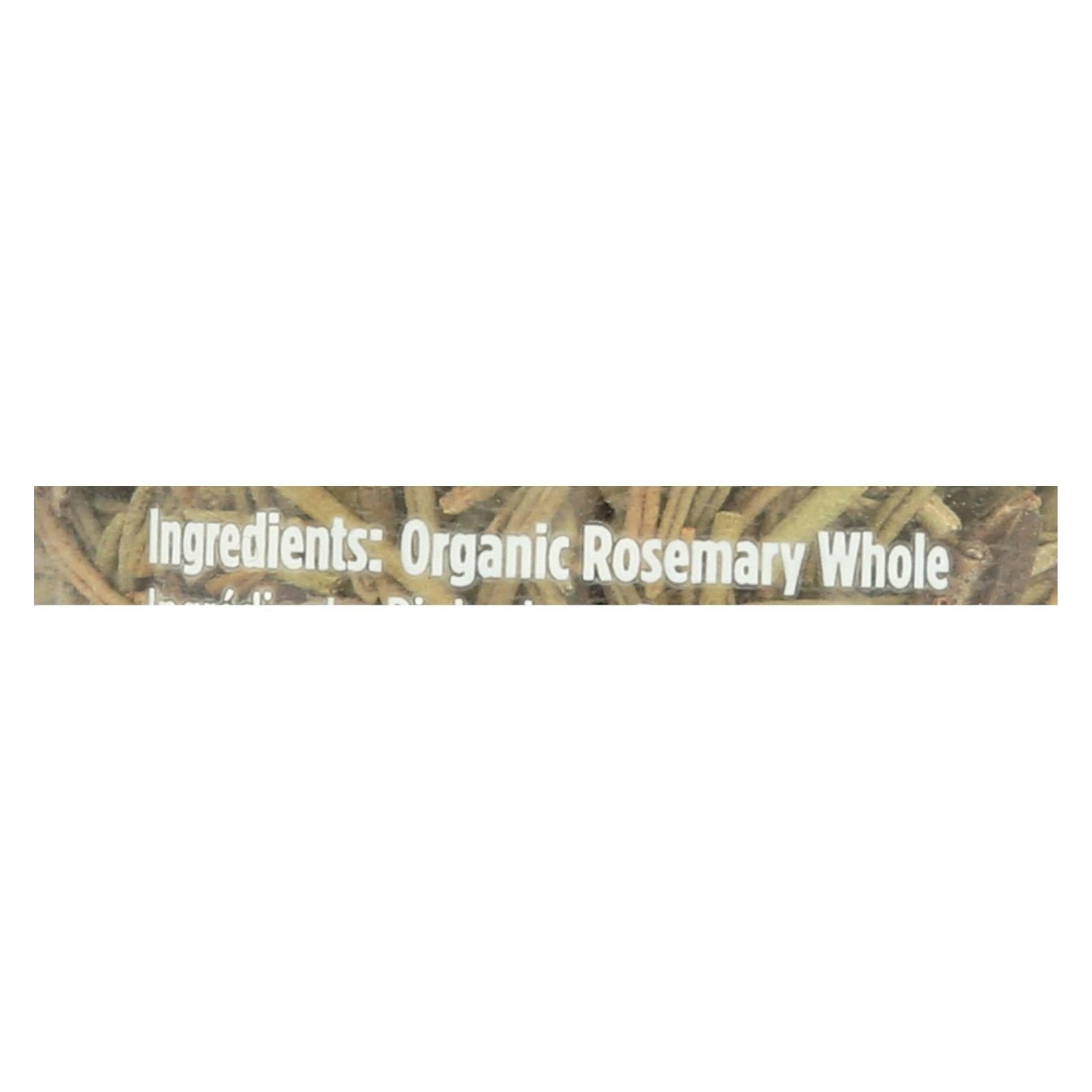 Spicely Organics Rosemary Whole Spice Jar 0.5 oz (Pack Of 9)