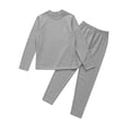 thumbnail image 3 of CHICTRY Kids Girls 2Pcs Thermal Underwear Set Long Sleeve Base Layer T-shirt with Pants Gray 2-3, 3 of 7
