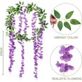 thumbnail image 6 of MQOUO 6Pcs Wisteria Garland Artificial Flowers Garland Fake Hanging Wisteria Vines Rattan Silk Hanging Flower Vines for Home Garden Outdoor Wedding Arch Party Ceremony Total 35.4Ft (Purple), 6 of 6