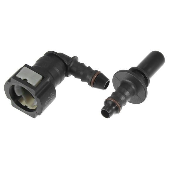 Unique Bargains Pair 3/8 9.49mm SAE to 5/16 8mm 90 Degree Fuel Line Hose Quick Release Connector Disconnect Durable Hose