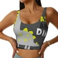 thumbnail image 2 of Picia Cute Dinosaur Sports Bra for Women,Padded Strappy Sports Bras Medium Support Yoga Bra with Removable Cups,Running Yoga Bra-X-Large, 2 of 9