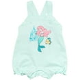 thumbnail image 4 of Disney Princess Ariel Infant Baby Girls French Terry Short Overalls T-Shirt and Hat 3 Piece Outfit Set Newborn to Infant, 4 of 5