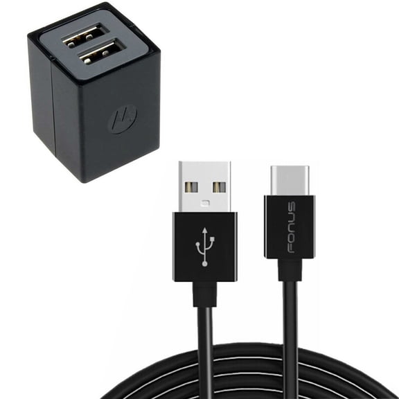 Home Wall Charger 6ft Long USB-C Cable for Samsung Galaxy A06/A16 5G/A26 5G/A36 5G/A56 5G - 2-Port  Power Adapter Wire Charging Cord AC Plug