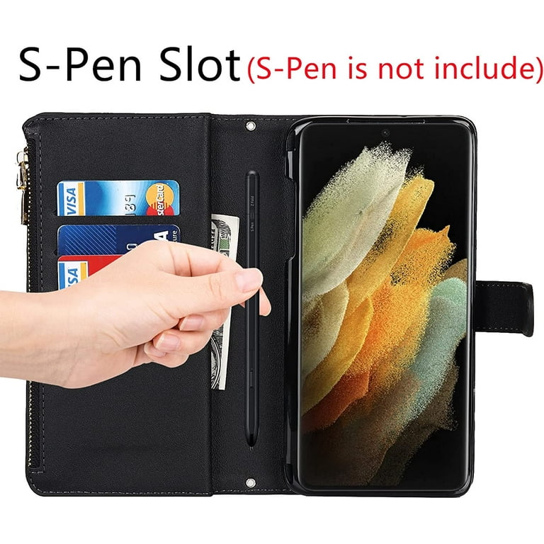 Compatible with Samsung Galaxy S21 Ultra Wallet Case with S Pen