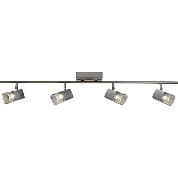 AFX Metro 1-light Satin Nickel LED Fixed Rail, Frosted Clear Glass Shade - Satin Nickel
