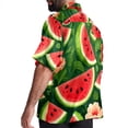 thumbnail image 3 of Watermelon Men's Short Sleeve Beach Shirts Button Down Poplin Casual Printed Summer Unisex, 3 of 6