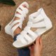 thumbnail image 4 of MKLEKYY Sandalias de Playa para Mujer, Moda de Verano para Mujer, Sandalias de Cuero Con Punta Abierta y Cremallera Trasera, Zapatos Cómodos, 4 of 4