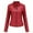 Red, variant on Faux Leather Coat Women Plus Size Zip Up Slim Fitted Bomber Jacket Women's Casual Fashion Belted Motorcycle Jacket
