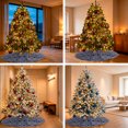thumbnail image 6 of Blue Geometric Abstract Christmas Tree Skirt 36 Inches, Contemporary Modern Art White Xmas Trees Skirt Mat Cover Decorations for Holiday Party Indoor Outdoor, 6 of 9
