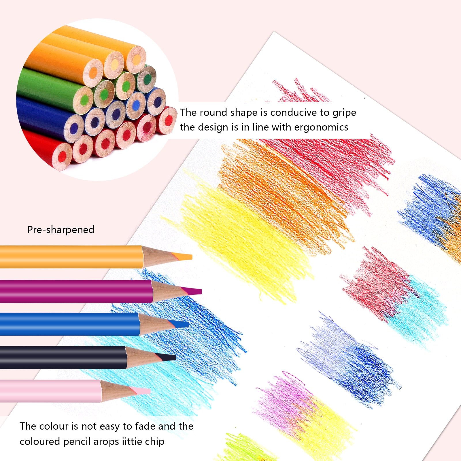 Gunsamg Colored Pencils Set with Zipper Bag, 120 Count, Idea for
