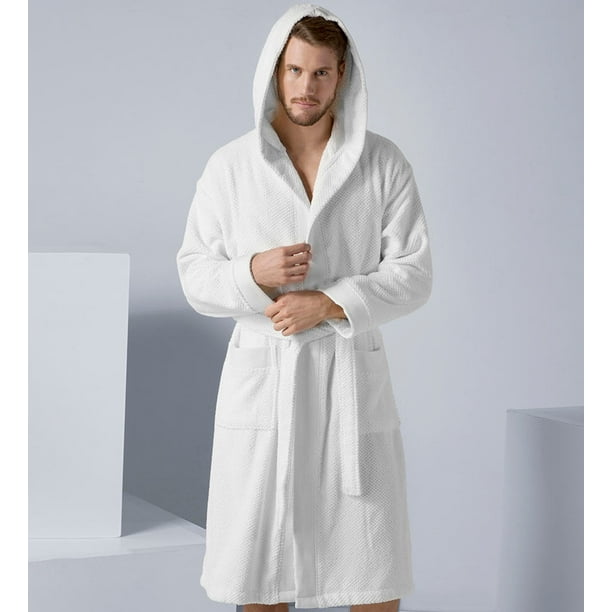 Men's Luxury Turkish Cotton Terry Cloth Robe with Hood