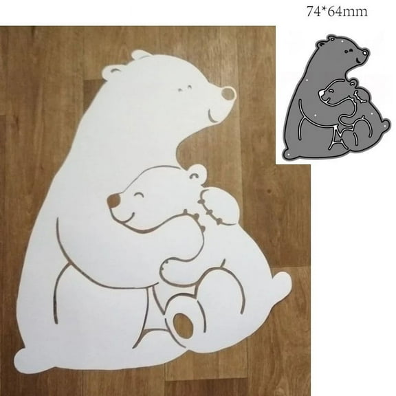 Metal Die Cuts, Animal Bear Cutting Dies Cut for DIY Scrapbooking Album Decorative Paper Craft Embossing Stencils